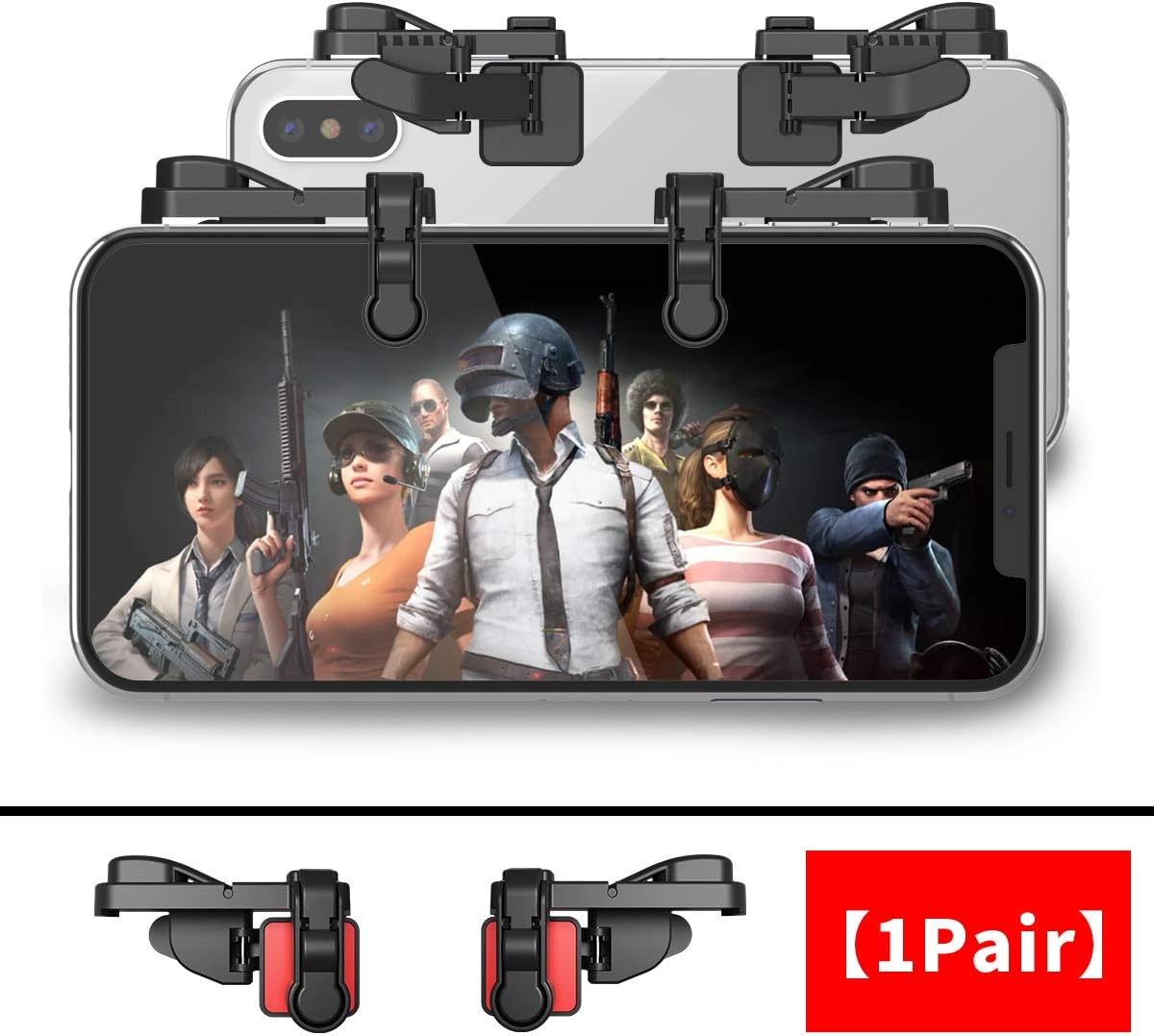 【1 Pair】 IFYOO Z108 Mobile Gaming Controller Compatible with PUBG Mobile/Knives Out/Rules of Survival - Sensitive Shoot and Aim Trigger L1R1 Compatible with Android & iPhone