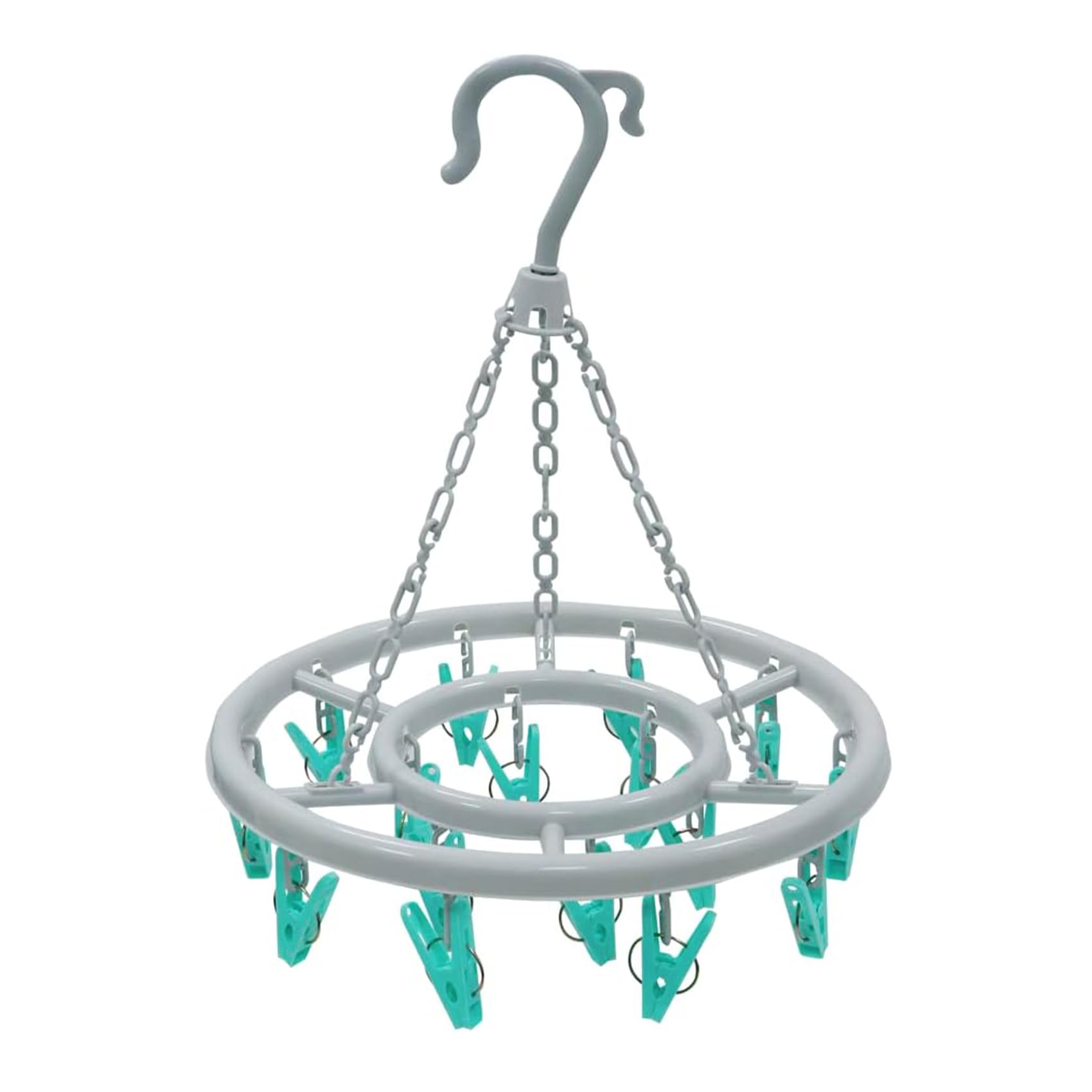 Sock Hangers for Drying with 16 Pegs | Sock Hanger for Washing Line Quick & Efficient Washing Octopus | Clothes Drying Hanger with Clips for Shoe Insoles Underwear Bras Baby Clothes | Peg Airer Dryer