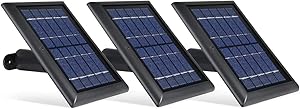 Wasserstein Solar Panel with Internal Battery Compatible with Blink Outdoor & Blink XT2/XT Camera (3-Pack, Black)