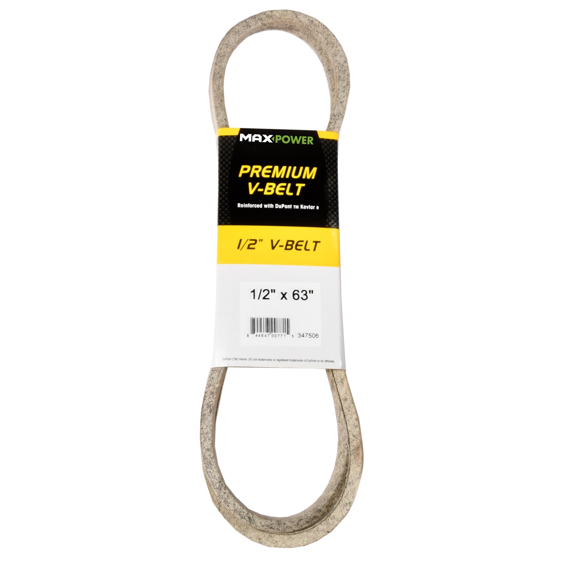 Maxpower 347506 Premium Belt Reinforced with Kevlar Fiber Cords, 1/2" x 63"