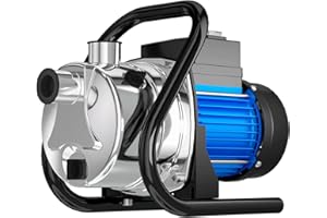 PANRANO 1.6HP Portable Water Transfer Pump 1500GPH Electric Shallow Well Pump Garden Booster Pumps for Draining Irrigation Lawn Farm Water Removal