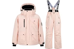 Girls Boys Ski Suit Kids Snowsuits Waterproof Snowboard Hood Jacket with Bib Pants Windproof Winter Traje De Nieve