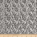 Shannon Minky Rose Cuddle Silver Fabric By The Yard