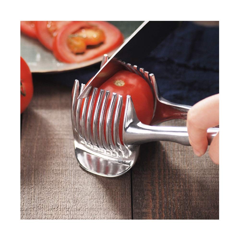 KOKSI Handheld Stainless Steel Fruit and Vegetable Slicer, Ideal for Tomato, Lemon