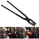 Camoo Blacksmith Tongs Wolf Jaw 17 in, Black, Steel, Long-Handled Blacksmithing Tongs, 1 piece