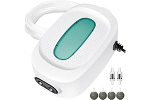 KEDSUM Aquarium Aerator,Air Pump for Aquarium Fish Tank, Dual outlets, 145GPH Adjustable Aerator Bubbler Pump for 10-220 Gallons