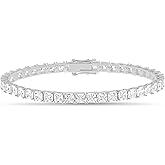 Mia Sarine 19 Cttw Princess Cut Cubic Zirconia Tennis Bracelet for Women