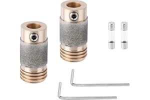 2pcs 5/8in Stained Glass Grinder Bits, Diamond Grinding Head Tools & Supplies with 2 Wrenches & 2 Fuses for for Glass Grinder