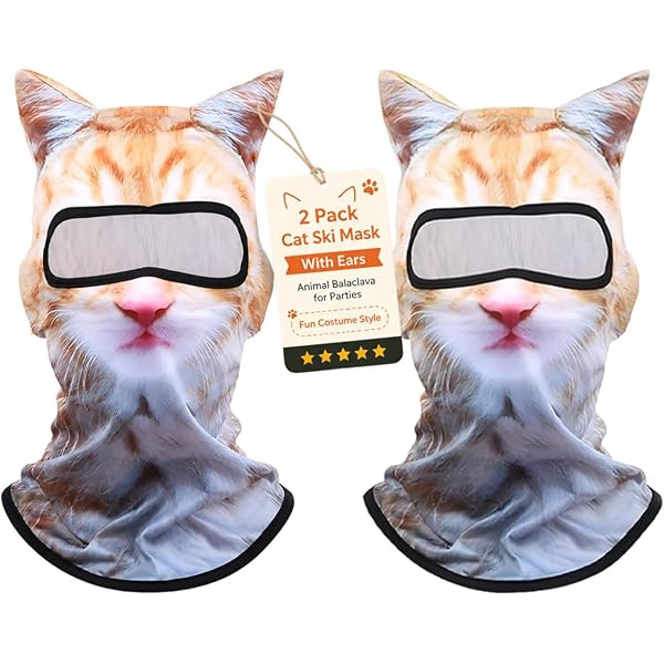 Bagmrteho 3D Cat Ski Balaclava Sheisty Face Mask with Ears for Bar