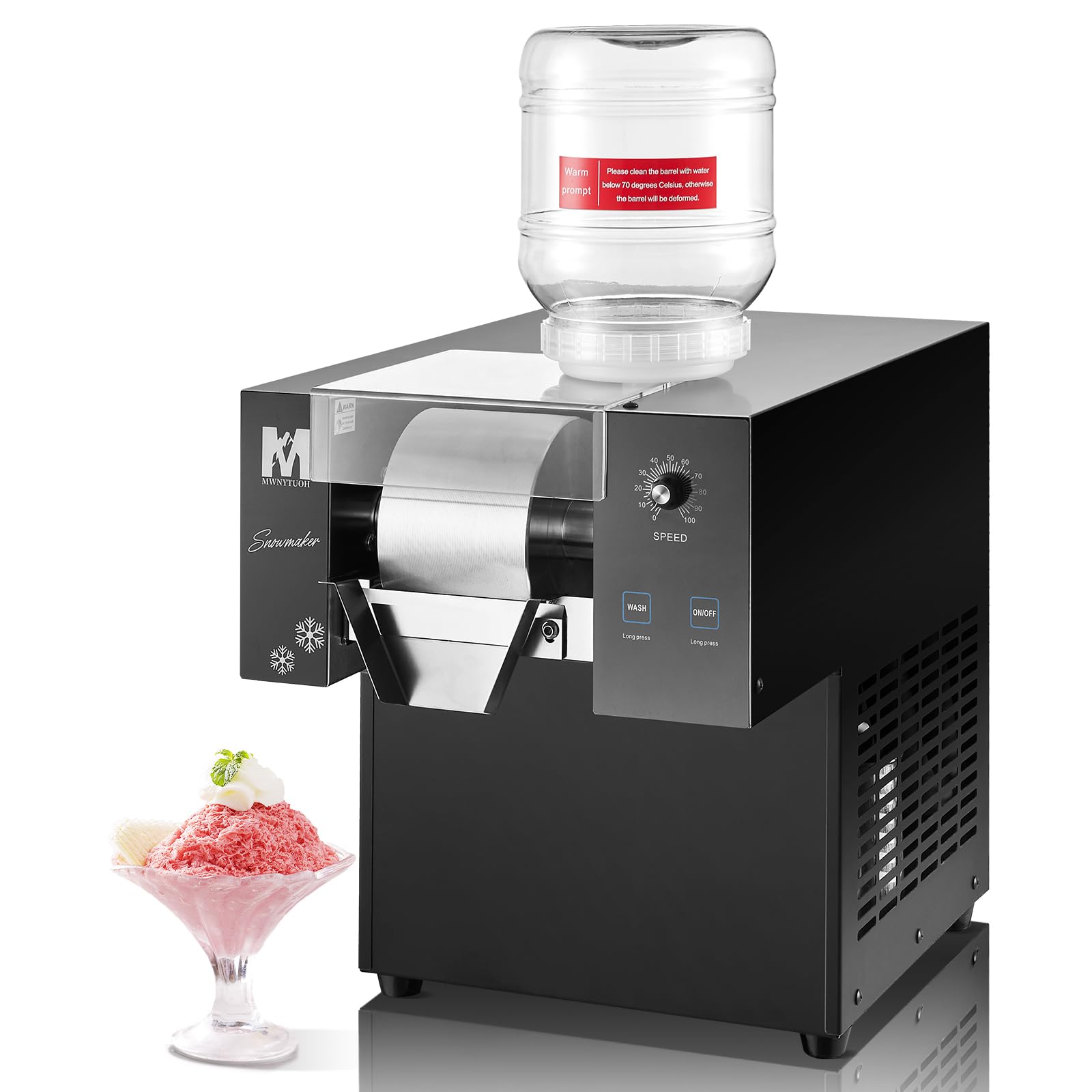 Photo 1 of MWNYTUOH Snowflake Ice Machine, 330.6LBS/24H 660W Shaved Ice Machine, Rapid Cooling, Food-Grade Stainless Steel Material, Snowflake Ice Maker for Dessert, Ice Cream,Suitable for Party?Commercial Use