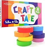 JFA Supplies Rainbow Masking Tape Set 8 Rolls 1.5cm x 12m Crafts Office Home DIY view 2