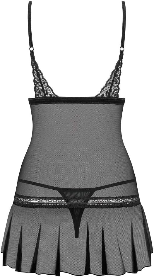 Obsessive See-through Shibu Chemise & Thong Lingerie Set, S/M, Black, 100 g, S-M - Image 5