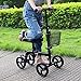 Knee Scooter All Terrain - Give Me Deluxe Medical Steerable Foldable Knee Walker for Broken Leg, Foot, Ankle Injuries Come with Orthopedic Seat Pad - Compact Crutches Alternative in Black