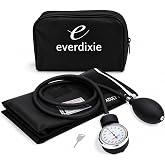 Dixie EMS Deluxe Aneroid Sphygmomanometer Blood Pressure Set W/Adult Cuff, Carrying Case and Calibration Tool - Black