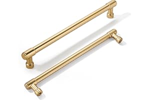 khtumeware 10 Pack 8 Inch(203mm) Champagne Bronze Kitchen Cabinet Handles Warm Brass Cabinet Pulls Gold Kitchen Cabinet Hardware for Cupboard Drawer Pulls Dresser Handle