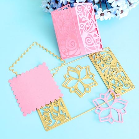 Biglietti Di Natale Modelli.Gemini Mall Fustelle Stencil Per Album Di Ritagli Fai Da Te Decorazione Di Biglietti Di Natale Modelli Con Goffratura Flower Frame Amazon It Casa E Cucina