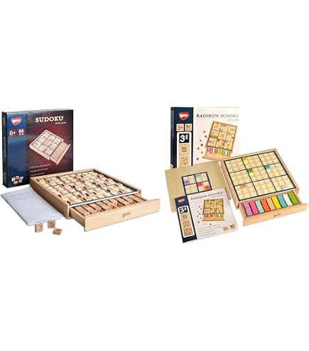 Philos 3139 Sudoku-Spiel Aus Buchenholz – Mit Praktischem Aufbewahrungsfach, 180 Spielsteinen & FSC-Zertifikat – Für 1 Spieler Ab 6 Jahren