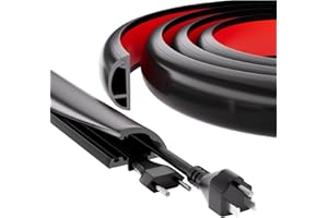 VANNESSE 9.8ft Floor Cord Cover, Silicone Wire Hider, Hide Extension Cords, Protect Cords, Prevent Cable Trips, Heavy-Duty Adhesive-Backed Anti-Trip Cable Protector for Floor, Desk & Wall