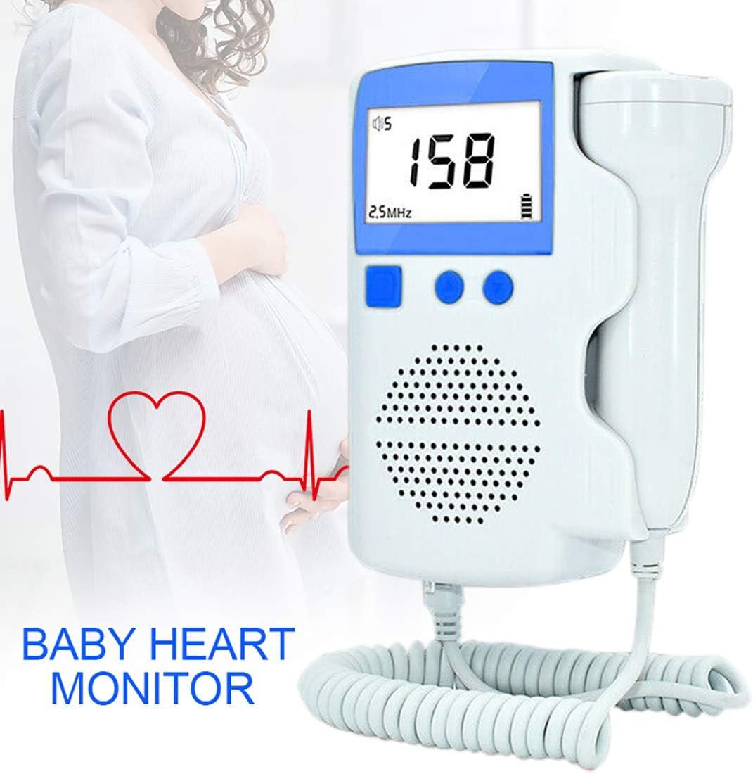 Deioxhy 3.0 MHZ Fetal Heart Rate Detector Pregnant Pocket Doppler LCD Baby Heart Monitor