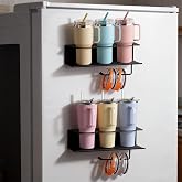 SKTMH 2 Pack Magnetic Stanley Cup Organizer Water Bottle Holder for Stanley 30&amp;40 oz Tumbler with Double Sided Tape Hold for Kitchen Fridge Cabinet