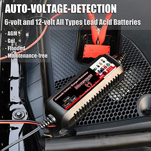 MOTOPOWER Maintainer 6V/12V 4AMP Fully Automatic Smart Charger with Battery Recovery Mode