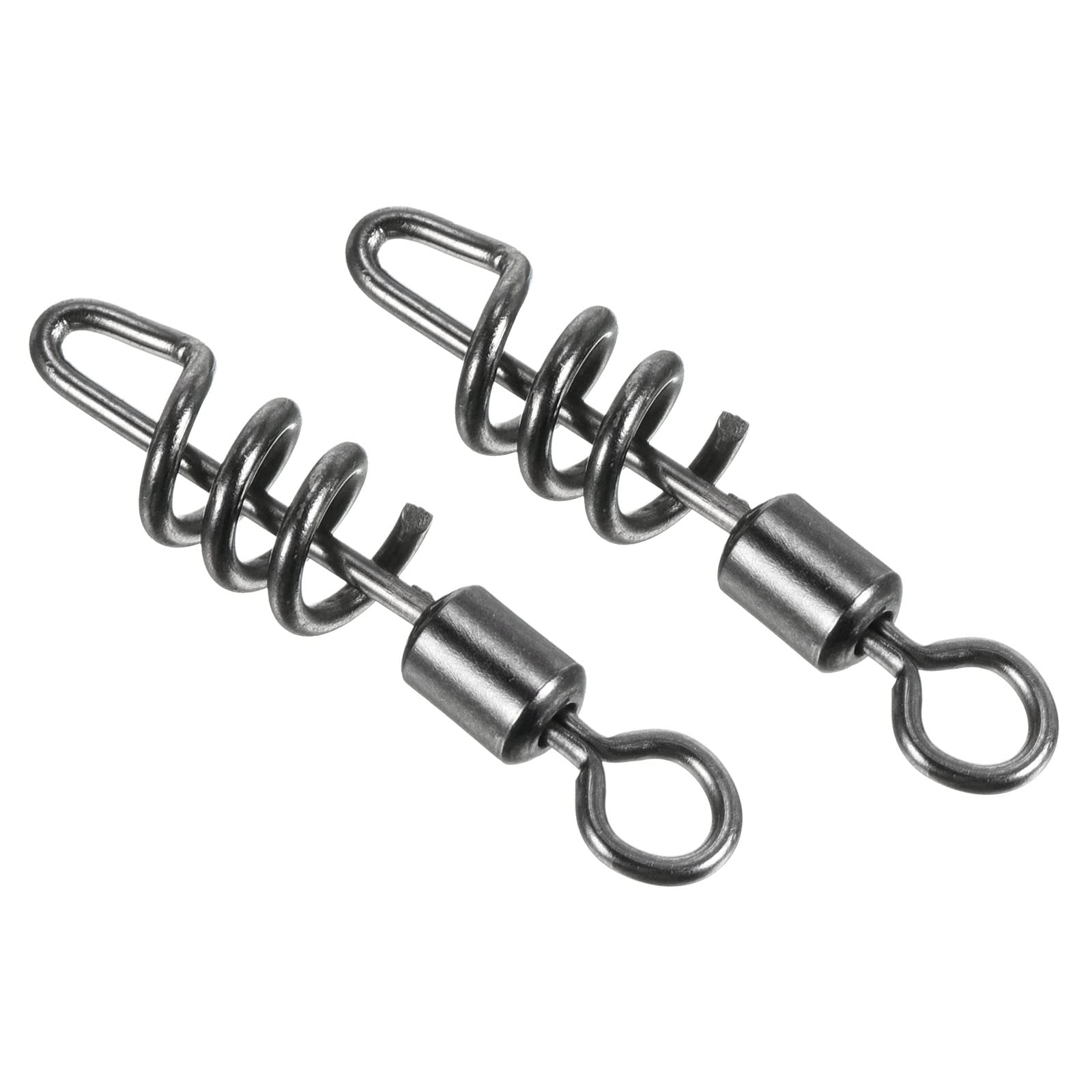 PATIKIL Corkscrew Swivel Snap, 10 Pack 105lb Stainless Steel Quick Release Cork Screw Fishing Terminal Tackle, Black