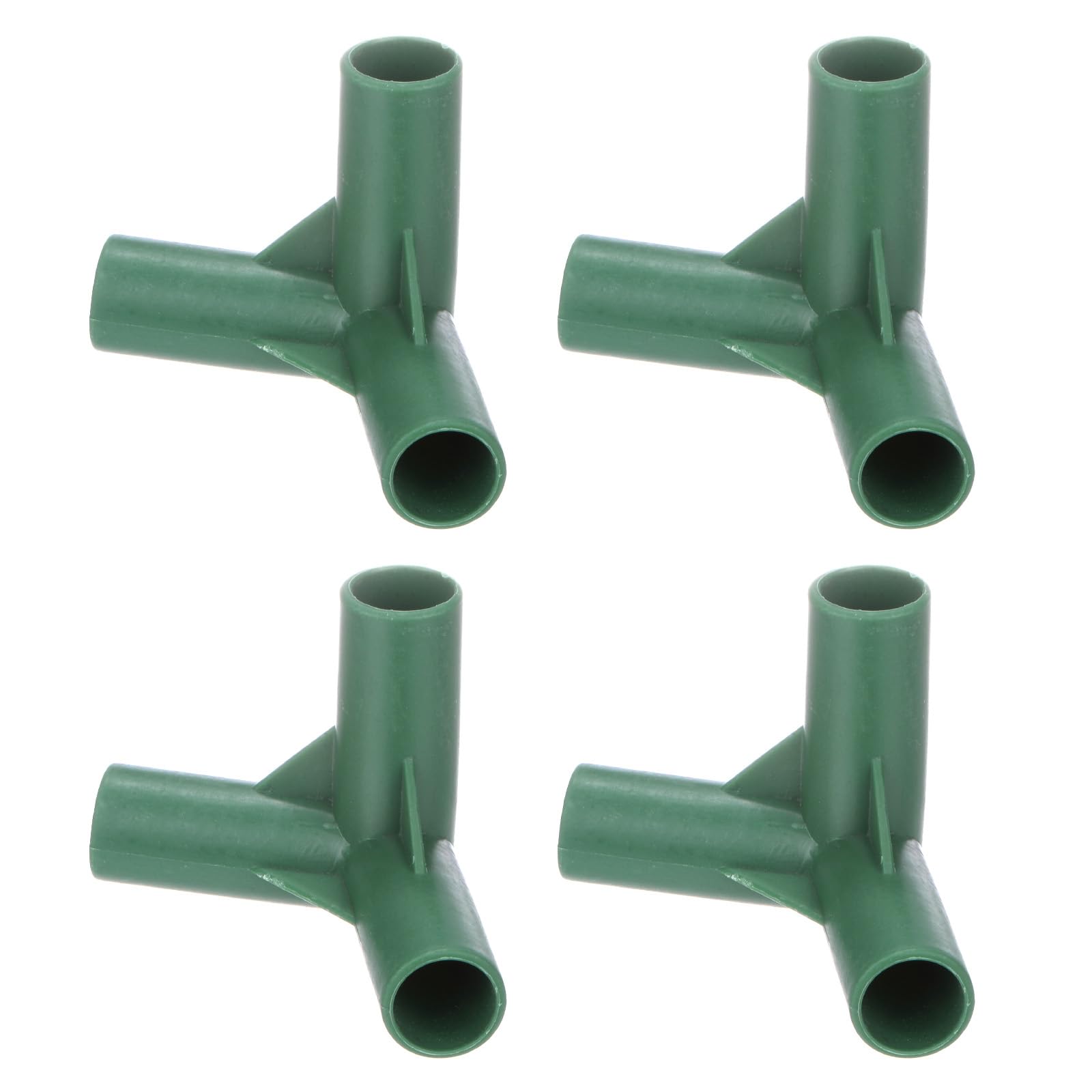 M METERXITY 4 Pcs 16mm Greenhouse Frame Building Connectors, 3 Way Obtuse Pipe Fitting for Grape Trellis/Sunscreen Shed/Gardening Plant Stakes, Greenhouse Accessories [Green]