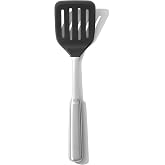 OXO Steel Silicone Flexible Turner | Flexible Silicone Kitchen Utensil for Eggs, Pancakes &amp; More, Non-Stick-Safe Head, Stainless Steel Core, Dishwasher Safe