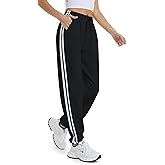 Tallemon Track Pants Women's Sweatpants Side Stripes High Rise Drawstring Baggy Lounge Cinch Bottoms Active Joggers Fall