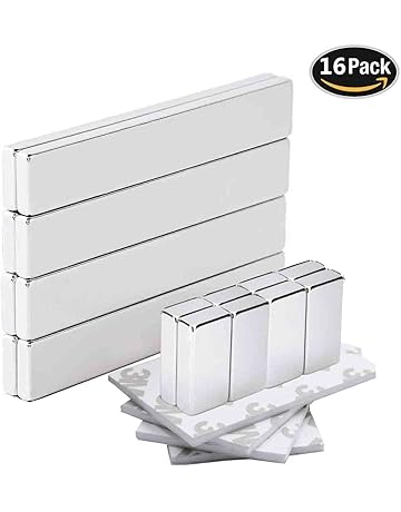 Juego de 16 imanes de neodimio, Imanes fuertes adhesivos con cinta adhesiva de 3M,