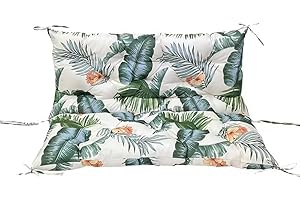 LFNOONE Bench Cushions Swing Cushions Replacement Seat Pad 2-3 Seater Waterproof Overstuffed Bench Cushion Thicken 5" Outdoor Loveseat Cushions with Ties for Porch Garden Furniture Patio/60 x40