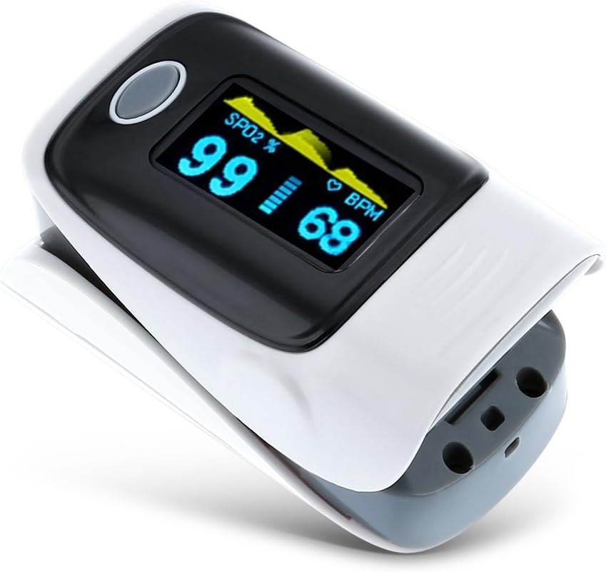 LifePlus Fingertip Pulse Oximeter Instant Read Digital Health Monitoring LED screen Pulse Oximeter Oxygen Saturation Monitor Heart Rate Monitor with Alarm Setting for Kids Adult Elderly CE Certification Approved