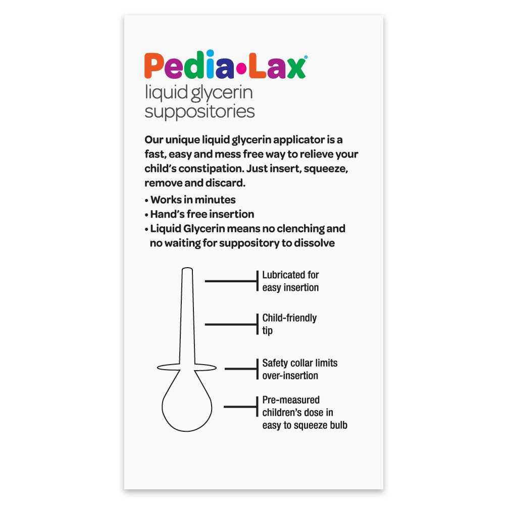 PediaLax Liquid Glycerin Suppositories Laxative Kid's Constipation