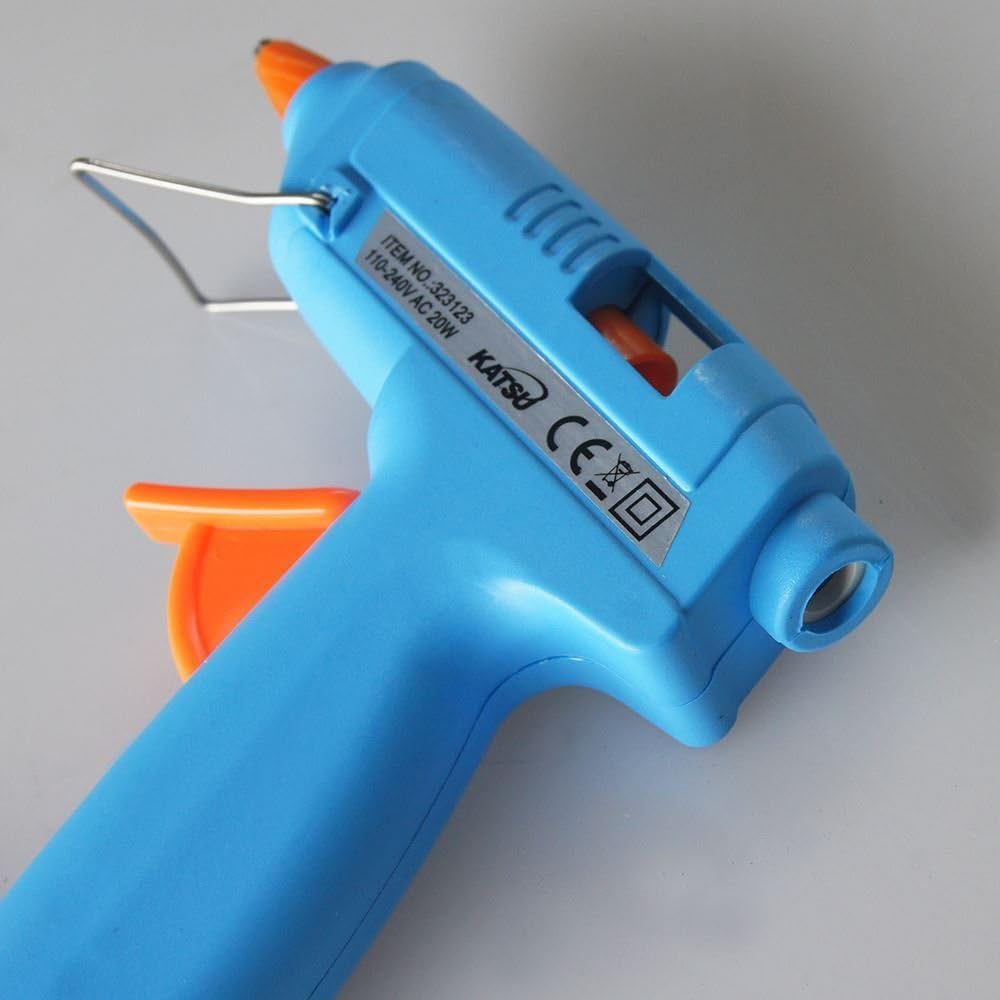 KATSU Tools 20W Electric Hot Glue Gun with 12 Glue Sticks, Blue, DIY - Image 4
