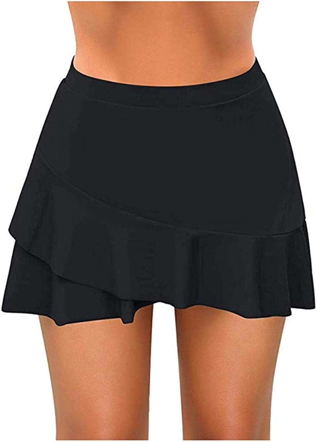 Women's Skirted Bikini Bottom High Waisted Shirred Swim