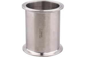 DERNORD Sanitary Spool Tube with Clamp Ends,Stainless Steel 304 Seamless Round Tubing with 3 Inch Tri Clamp Ferrule Flange (Tube Length: 4 Inch /102MM)