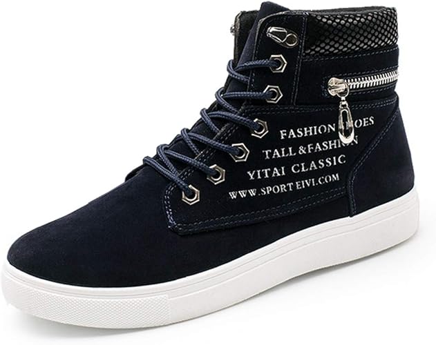 Amazon ドウダイ スニーカー メンズ ハイカット ミッドカット レースアップ シューズ 横ジップ 英文字 ひも靴 ダンス スニーカー