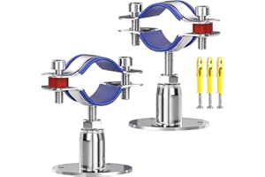 4 Pcs 304 Stainless Steel Pipe Clamp Hanger, Adjustable 30-50mm Pipe Support Bracket with Screws, for 12-14mm（0.47"-0.55"）Dia