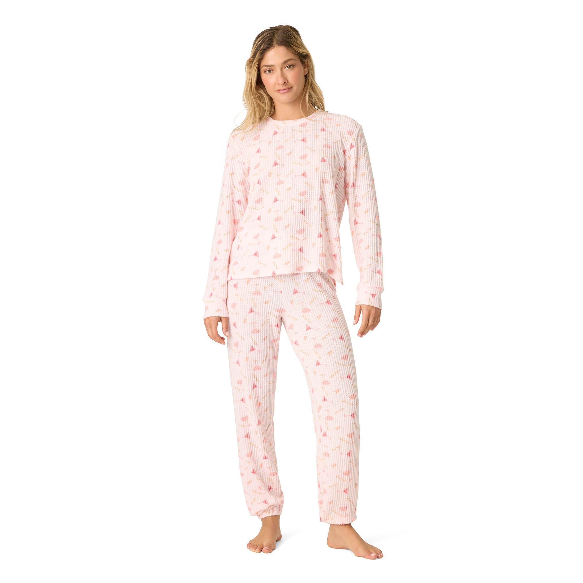 P.J. Salvage Women’s [Amazon Exclusive] Brushed Thermal Jogger 2-Piece PJ Set, Petal Pink, X-Large