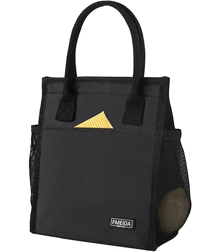 Amazon.com: Black Lunch Bag for Men - Lunch Bag with Zipper Tote