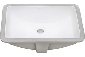 Ruvati 21 x 14 inch Undermount Bathroom Sink - White Rectangular Porcelain Ceramic with Overflow - Small Bathroom Sink for Vanity - Durable Bath Sinks - Ideal Bathroom Sinks - RVB0721