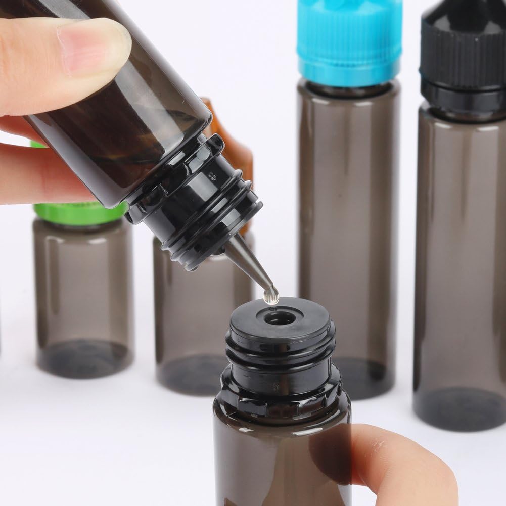 10pcs 60ml Soft PET Unicorn Dropper bottle liquid refill bottle liquid applicator Bottle (Black Bottle+Black Cap, 60ml x 10pcs): Kitchen & Dining