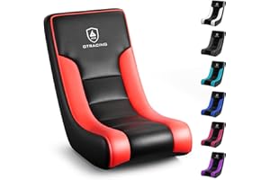 GTRACING Floor Rocking Gaming Chair – Floor Rolling Game Chairs with Angle Limiter, Gamer Rocker Floor Seat, Compact & Lightweight, Black & Red