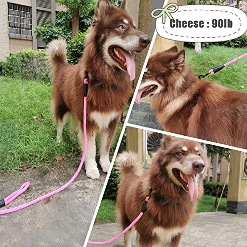 Mycicy Dog Leash,6FT Cotton Rope Dog Leash Heavy Duty Strong Durable Rope Dog Leash for Medium and Large Dogs,Pink 1/2 inch