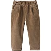 Mud Kingdom Boys Girls Corduroy Pants Pull On Plain Elastic Waist