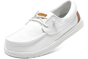 STQ Women's Boat Shoes with Orthopedic Insole Slip On Business Casual Shoes for Plantar Fasciitis Lightweight Canvas Loafer