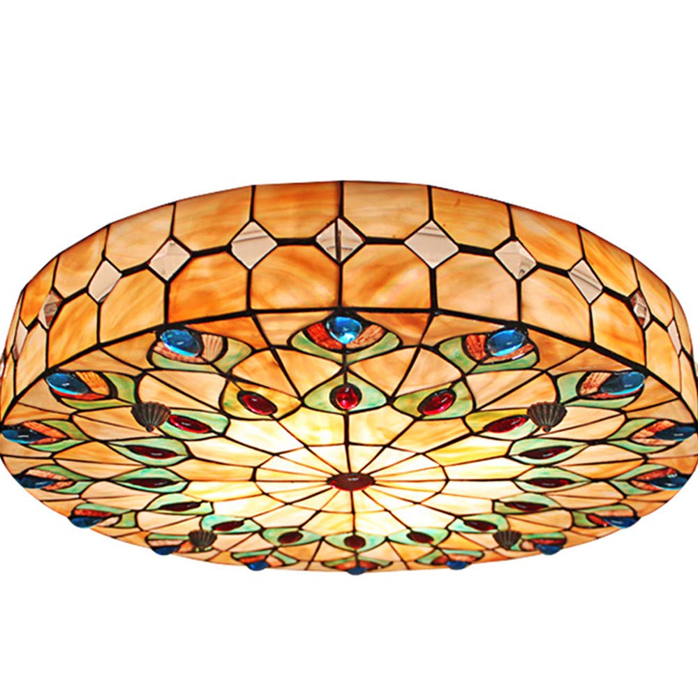 Details About Vintage Tiffany Ceiling Light Hand Made Colorful Chandelier Flush Mount Lighting