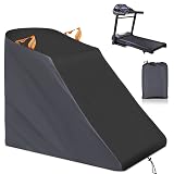 XYZCTEM Treadmill Cover Waterproof Dustproof Running Machine Cover Exercise Workout Equipment Protective with Windproof Drawstring and Air Vents for Home Gym Indoor Outdoor(Black & Grey)