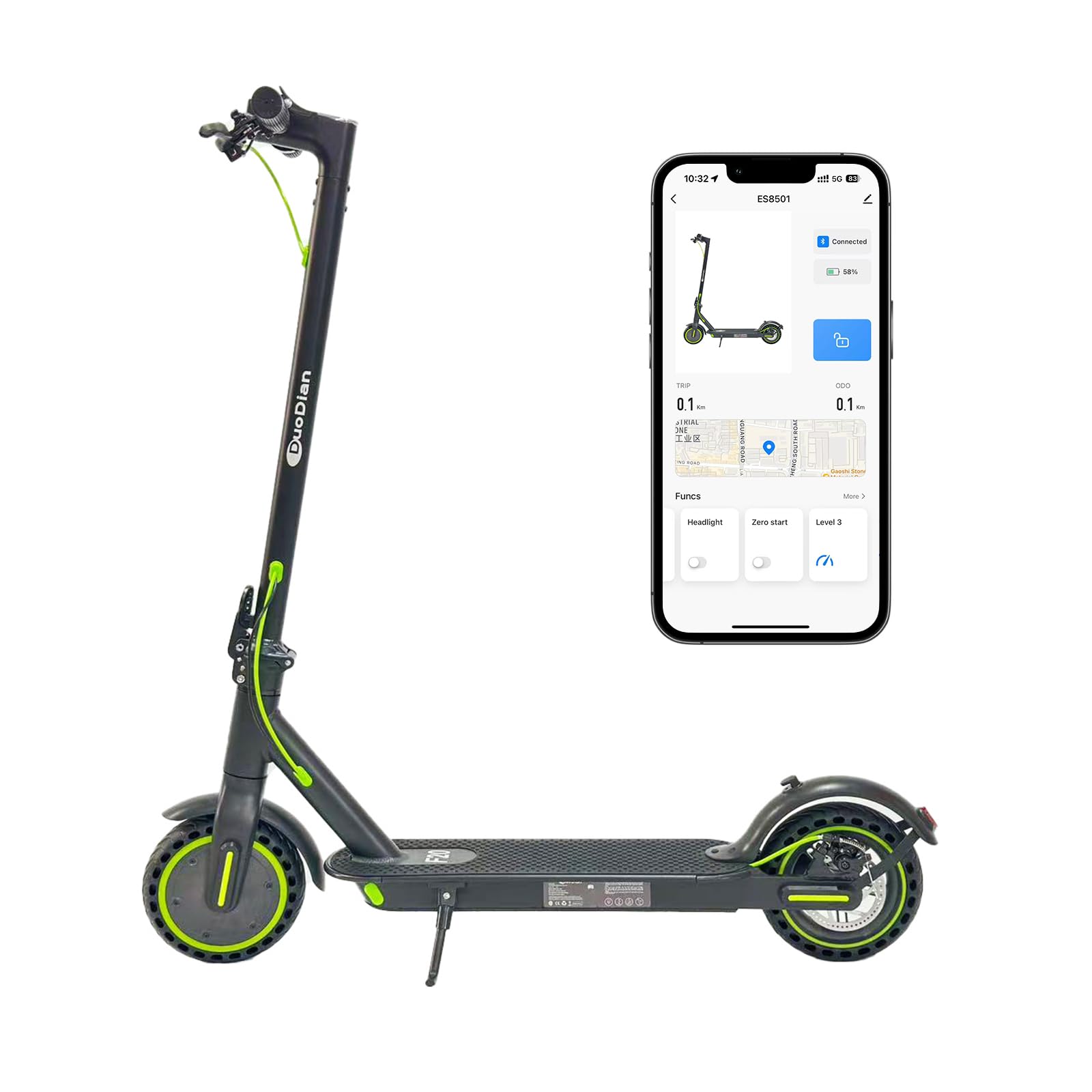 Photo 1 of ***FINAL SALE/NO RETURN, SOLD AS PARTS***

Electric Scooter for Adults, Folding E Scooter with 350W/500W Motor 19Mph Top Speed 18 Miles Long Range, 8.5" Solid Tires Portable Commuting Motorized Kick Scooters Double Braking System - Green