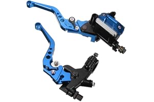 LisylineAuto Motorcycle Brake Levers 7/8" 22mm Handlebar Brake Lever Master Cylinder Clutch Lever Set Compatible with Harley Honda Suzuki Yamaha Blue Motorbike Brake Lever